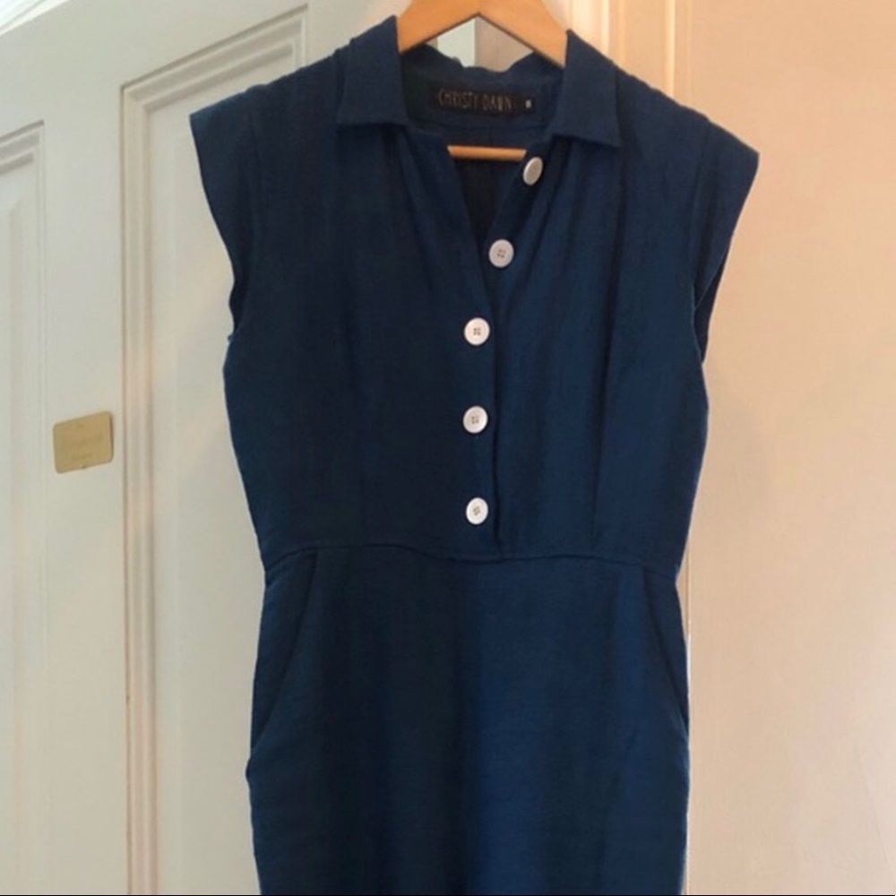 Christy Dawn Blue linen jumper